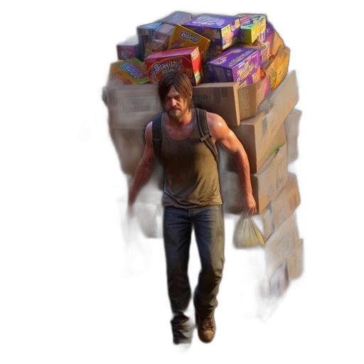 3d render, concept art, pixel art, man transparent PNG cut-out