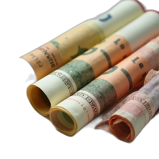 3d render, earth tones, pastel, rolled transparent PNG cut-out