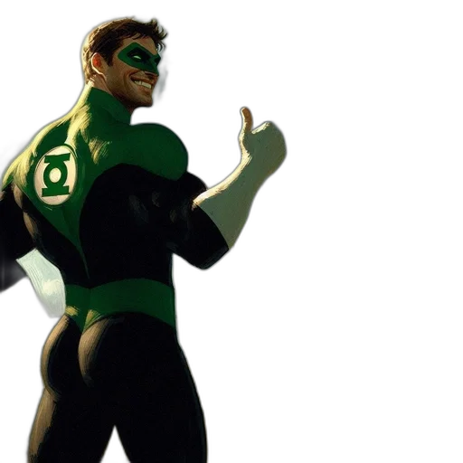 3d render, comic book art, concept art, green transparent PNG cut-out