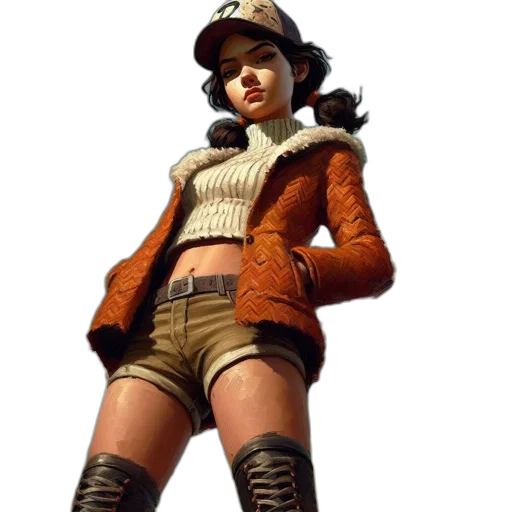 jacket, hat, staff, face transparent PNG cut-out