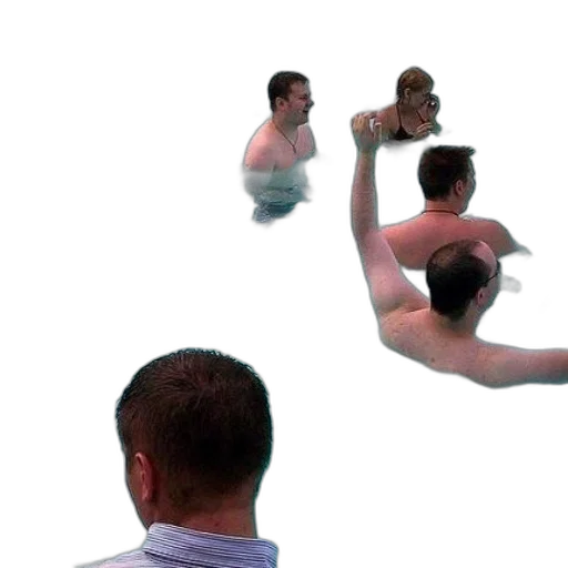 hair, 3d render, vaporwave, underwater transparent PNG cut-out