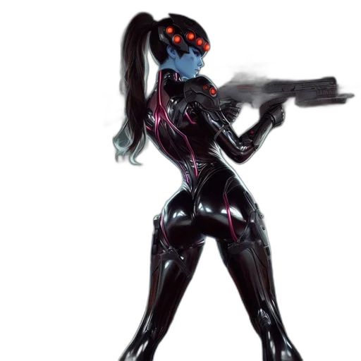 robot, weapon, concept art, cyberpunk transparent PNG cut-out