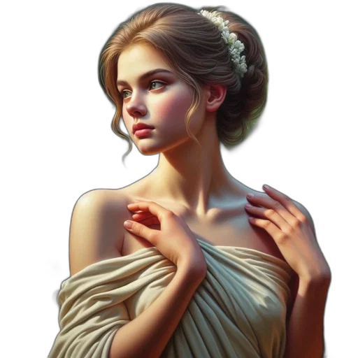 dress, jewelry, crown, face transparent PNG cut-out