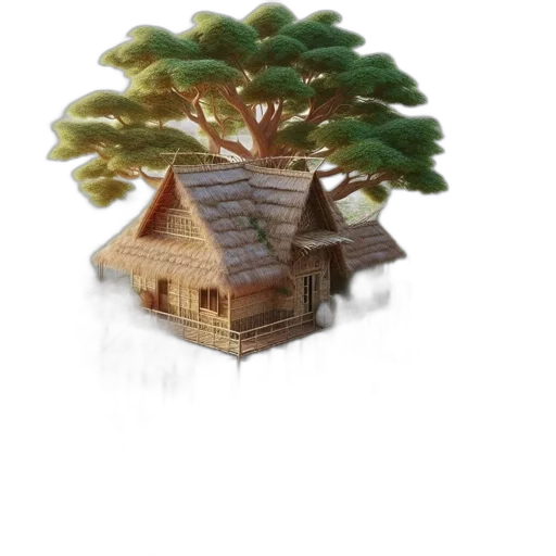 tree, furniture, building, 3d render transparent PNG cut-out