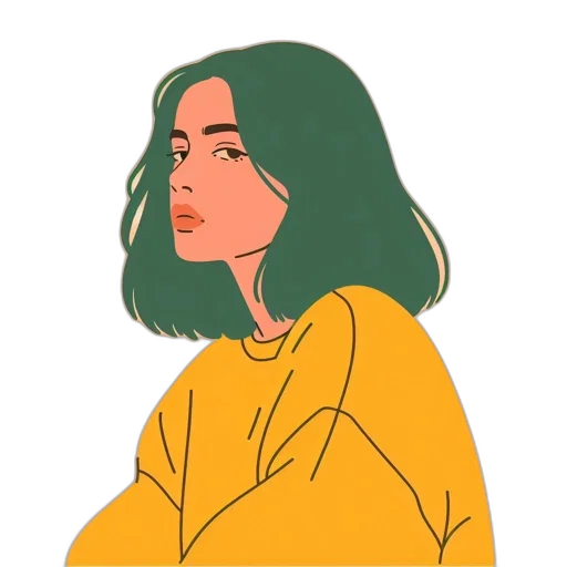 jacket, dress, face, hair transparent PNG cut-out