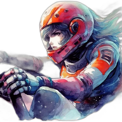 robot, concept art, watercolor, comic book art transparent PNG cut-out