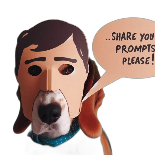 staff, cartoon, 3d render, dog transparent PNG cut-out