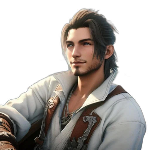jacket, staff, face, fantasy art transparent PNG cut-out