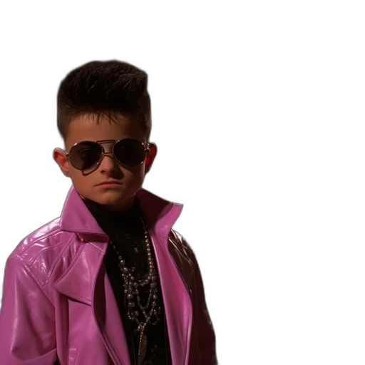 jacket, hair, vaporwave, 3d render transparent PNG cut-out