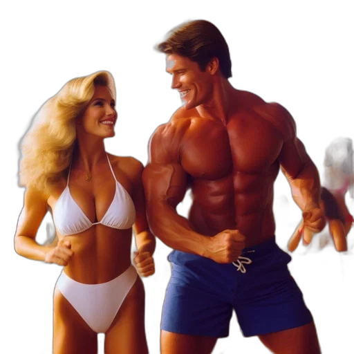 concept art, photorealistic, beach, couple transparent PNG cut-out
