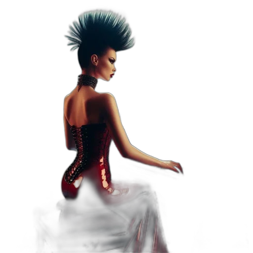 dress, hair, crown, concept art transparent PNG cut-out