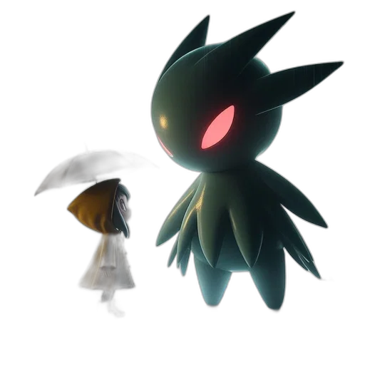 umbrella, creature, staff, hat transparent PNG cut-out