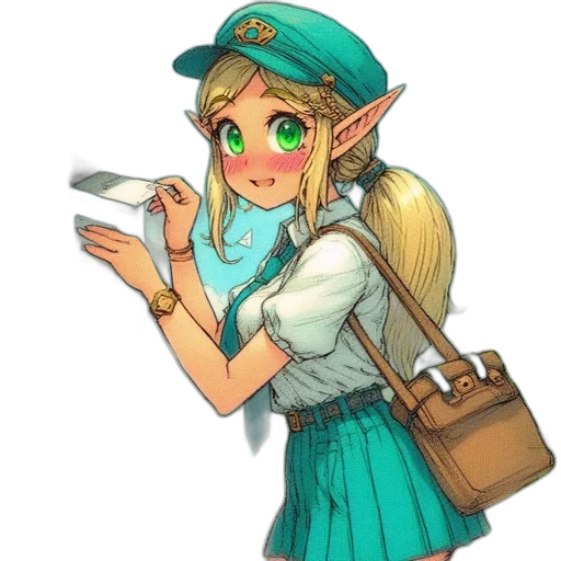 staff, hat, dress, weapon transparent PNG cut-out