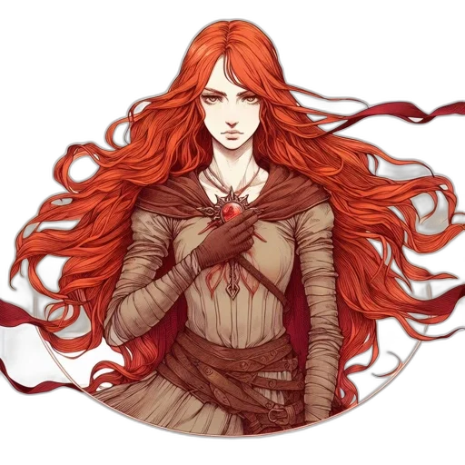 dress, hair, fantasy art, pixel art transparent PNG cut-out