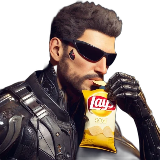jacket, food, robot, cyberpunk transparent PNG cut-out
