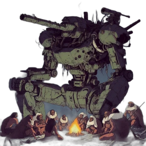 robot, weapon, concept art, comic book art transparent PNG cut-out