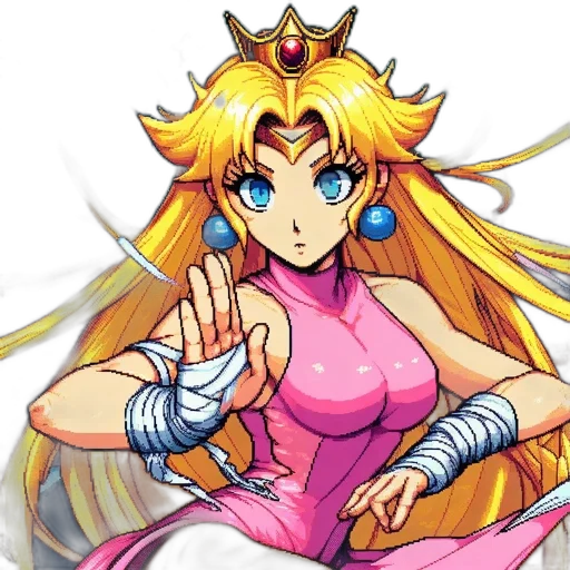 crown, dress, pixel art, anime transparent PNG cut-out