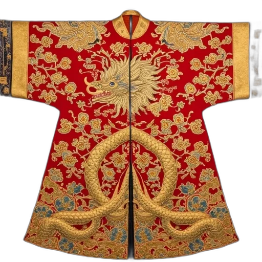 jacket, dress, staff, dragon transparent PNG cut-out