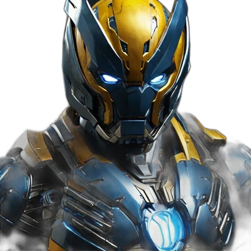 robot, mask, concept art, 3d render transparent PNG cut-out