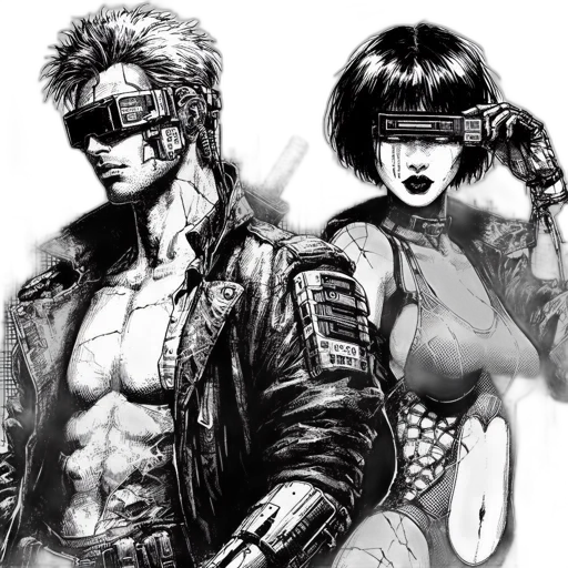 jacket, cyberpunk, comic book art, concept art transparent PNG cut-out