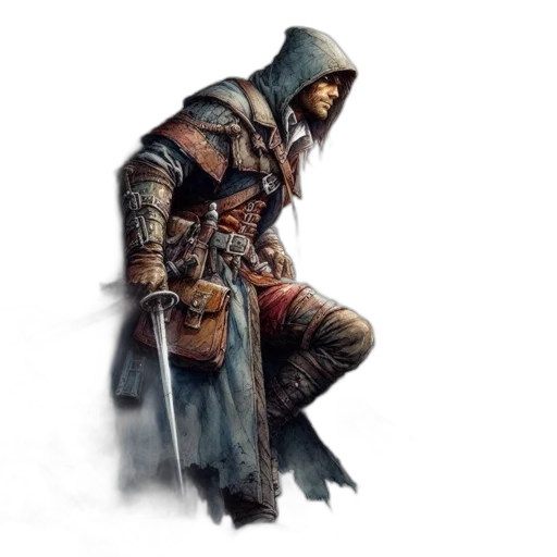 sword, jacket, weapon, staff transparent PNG cut-out
