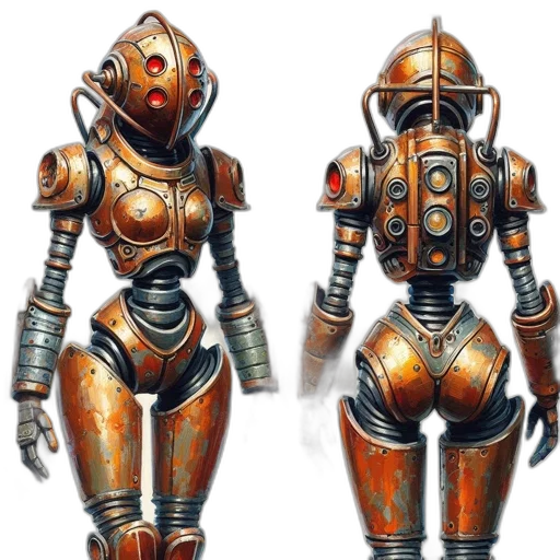 robot, concept art, 3d render, fantasy art transparent PNG cut-out