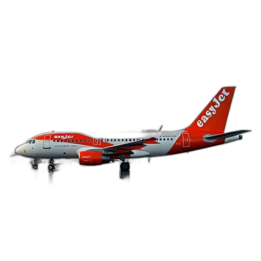 3d render, easyjet, airplane, amsterdam transparent PNG cut-out