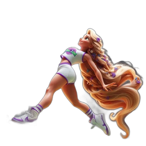 hair, dress, 3d render, concept art transparent PNG cut-out