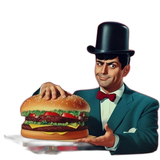 food, hat, robot, staff transparent PNG cut-out