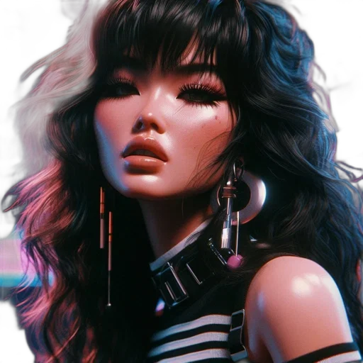hair, face, jewelry, robot transparent PNG cut-out