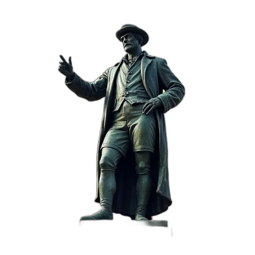 hat, staff, jacket, 3d render transparent PNG cut-out