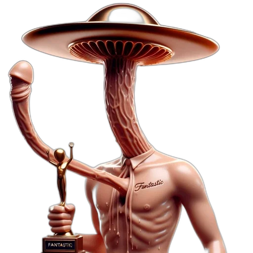 hat, staff, creature, robot transparent PNG cut-out