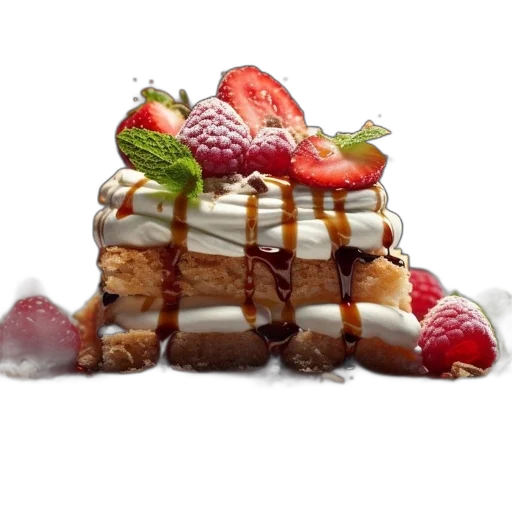 food, crown, photorealistic, 3d render transparent PNG cut-out