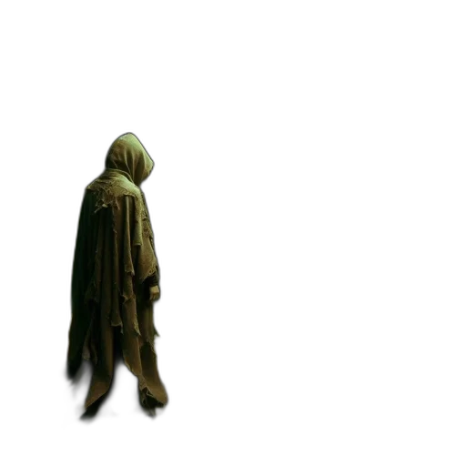 jacket, staff, creature, mask transparent PNG cut-out