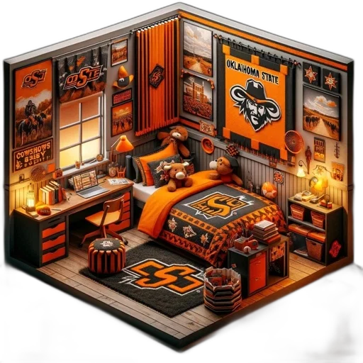 furniture, 3d render, cozy, osu-themed transparent PNG cut-out