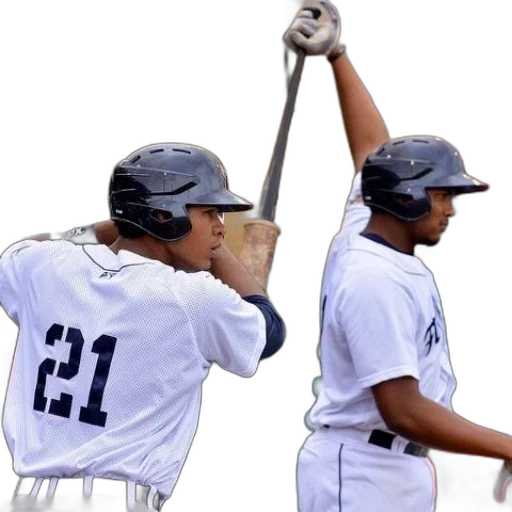 two, baseball, players, white transparent PNG cut-out