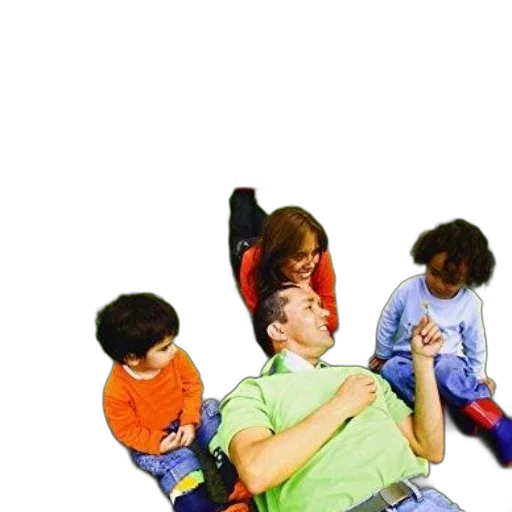 photorealistic, 3d render, family, four transparent PNG cut-out