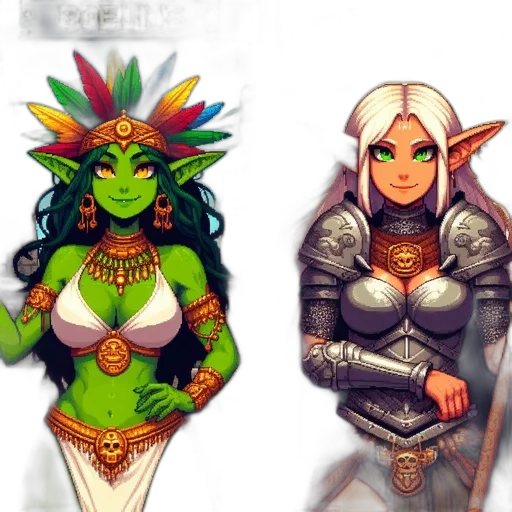 fantasy art, concept art, pixel art, comic book art transparent PNG cut-out