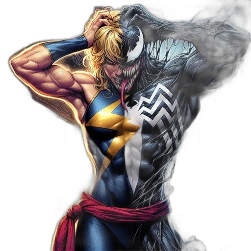 comic book art, concept art, fantasy art, blonde transparent PNG cut-out