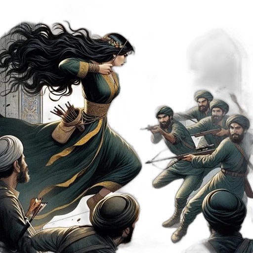 comic book art, concept art, fantasy art, archer transparent PNG cut-out