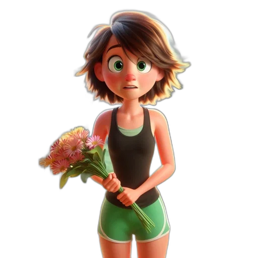flower, dress, face, creature transparent PNG cut-out
