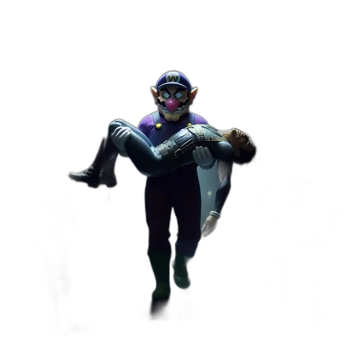 robot, creature, jacket, staff transparent PNG cut-out
