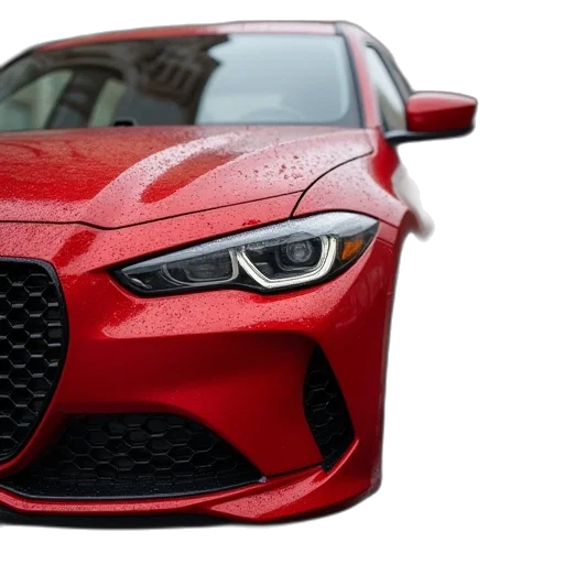 car, 3d render, red, vauxan transparent PNG cut-out