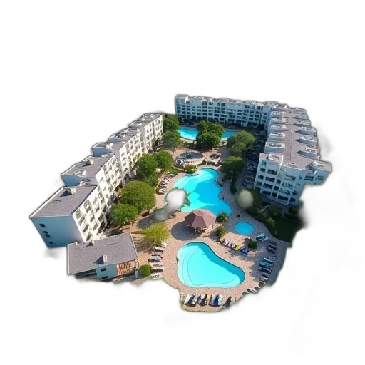 building, 3d render, photorealistic, aerial transparent PNG cut-out