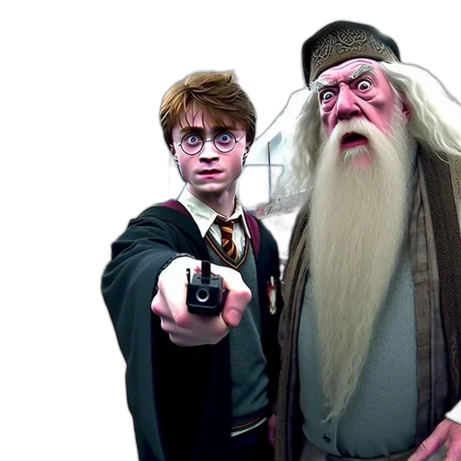 harry, potter, dumbledore, humorously transparent PNG cut-out