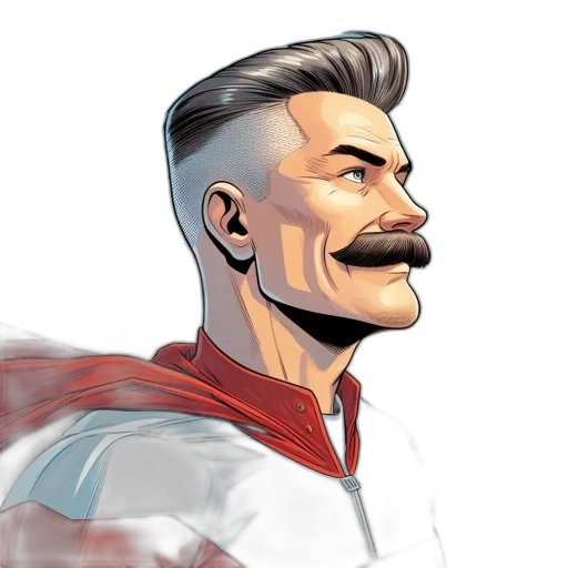 face, comic book art, concept art, cartoon transparent PNG cut-out