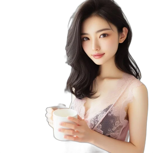 dress, face, jewelry, photorealistic transparent PNG cut-out