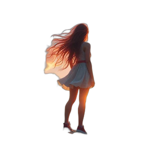 dress, hair, umbrella, jacket transparent PNG cut-out