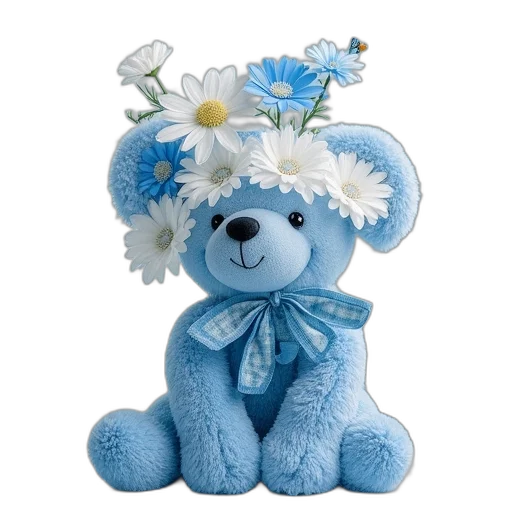 flower, photorealistic, 3d render, blue transparent PNG cut-out