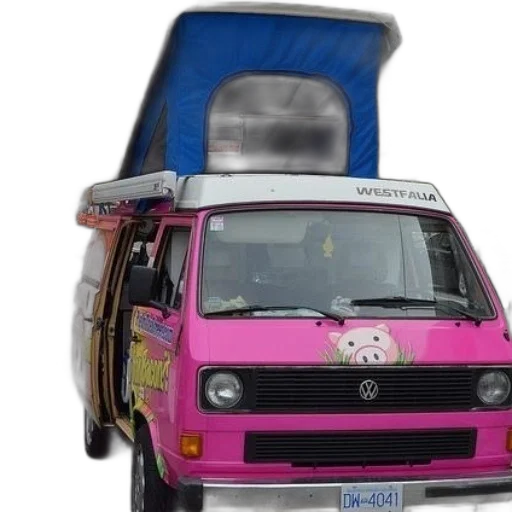 car, pink, volkswagen, van transparent PNG cut-out